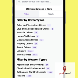 True crime shows, filtered