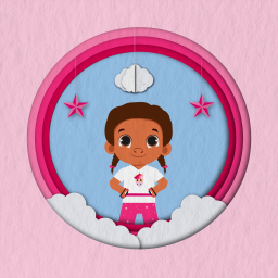 La fille aux pompons roses.