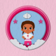 La fille aux pompons roses.