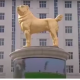 Le président du Turkménistan s’offre un chien en or géant
